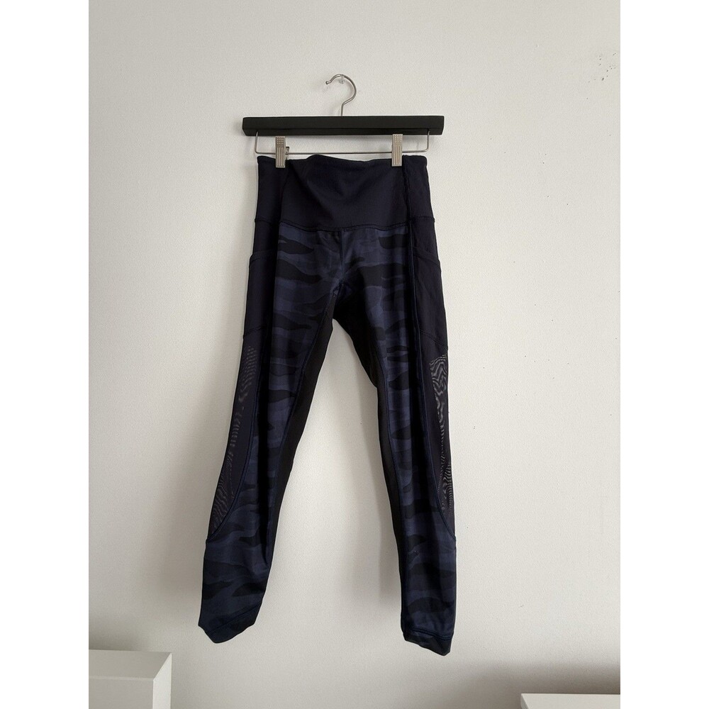 ✿ Lululemon Black High Rise Leggings Size 8 Athletic Yoga Pants Pockets Stretch